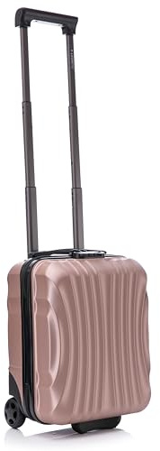 R.Leone Valigia 40x30x20cm Trolley Bagaglio a Mano Wizzair Vueling 2 Ruota in ABS 20374FR (Rose Gold, 40X30X20cm 2Ruota)