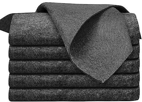 5Pcs Water-absorbent Cleaning Cloth, Thickened Reusable Cloth, Microfiber Cleaning Rag in Grey for Windows/Cars Glass/Kitchens(30 * 20cm)