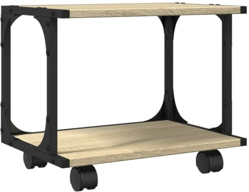vidaXL Printer Stand 2-Tier Sonoma Oak 41x28x33.5 cm Engineered Wood