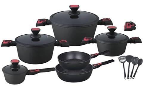 BAVARIA BATTERIA PIETRA 24PZ NERA ADATTA SU TUTTI PIANI DI COTTURA