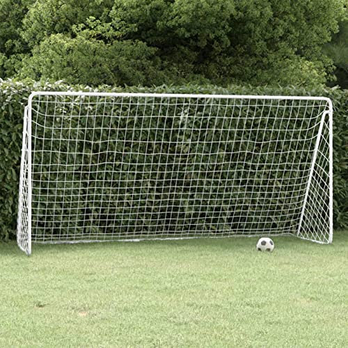 ZEYUAN Fußballtor mit Netz Weiß 366x122x182 cm Stahl, Fussballtor, Fussball Tor, Fußballtornetz, Soccer Goal, Fußball Tore