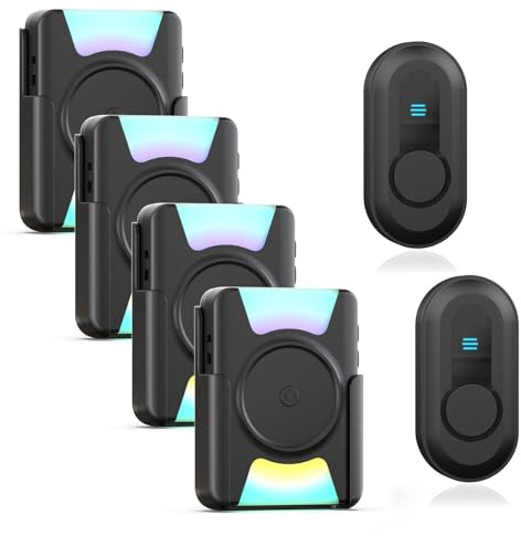 CallToU Hearing Impaired Doorbell with Vibration & Flash Light,1000FT Range | Waterproof Door Chime,Battery Powered,Wireless Door Bell with Mute Vibration&Flash Light 2 Push Buttons+4 Portable Receivers