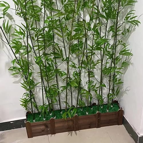 CVERTHAF Große, 180 cm Lange künstliche Bambuspflanze für den Innenbereich, für Terrasse, Balkon oder Buchhandlung, naturgetreuer künstlicher Bambusbaum mit Holzsockel, 1,8 m hohe grüne Pflanzendeko