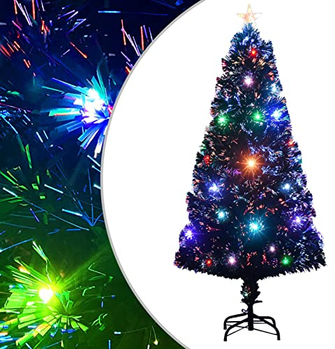 Xichuzi Weihnachtsbaum mit Beleuchtung und Ständer 120 cm Glasfaser, Tannenbaum Künstlich, Christmas Tree, Tannenbaum Deko, Weihnachtsbäume, Christbaum - 284300