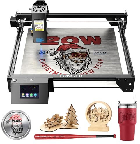 Longer RAY5 Laser Graviermaschine, 20W Laser-Ausgangsleistung, 3,5“ Farb-Touchscreen, Offline-Steuerung über App, Gravurwerkzeug für Metall/Glas/Holz, Arbeitsbereich 400x365mm