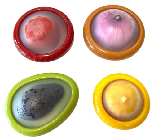 JXYT Set di 4 contenitori per avocado e pomodoro, in silicone, anti-ossidazione, riutilizzabili, ideali per aglio, cipolle, limoni e patate