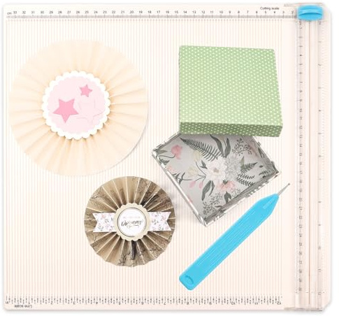 Massicot et tableau de notation multifonction de 30,5 x 30,5 cm, outil de coupe et de score précis pour couverture de livre et boîte cadeau, loisirs créatifs, cartes, enveloppes, scrapbooking, etc