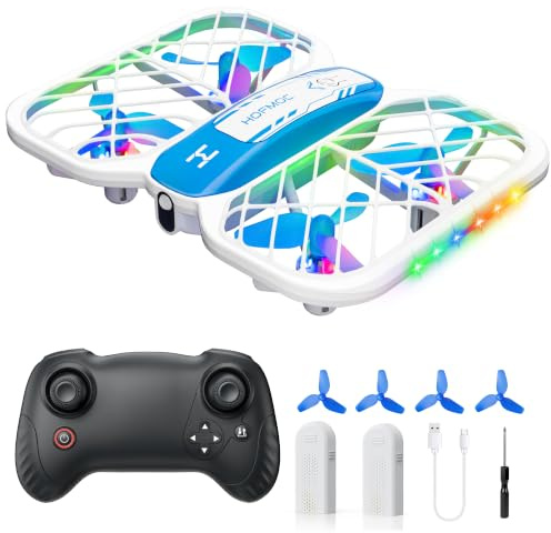 Mini Drohne für Kinder mit LED, 22 Min Flugzeit, HOFMOC Kinder Drohne | 3D Flip, One-Key Start/Landung, Headless-Modus, 3 Geschwindigkeiten, 2×Akkus, Spielzeugdrohne Geschenk ab 6/8/10/12 Jahren