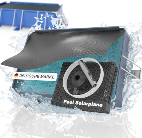 Planenfux® Solarfolie Pool Rechteckig 300x200 cm inkl. Befestigung | UV, Chlor- & Salzwasser-Resistente Solar Noppenfolie | Zuschneidbare Solarplane Pool | Solar Poolabdeckung zum Poolwasser erwärmen