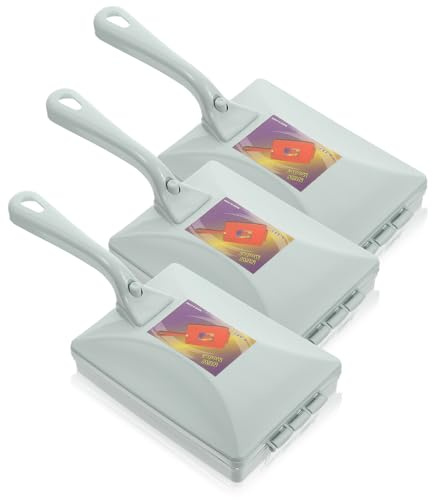 BESPORTBLE 3pcs Blue Handle Dual-Roller Lint Remover Brush for Sofa and Furniture, Dust and Pet Hair Removing Brush Set for Home Cleaning