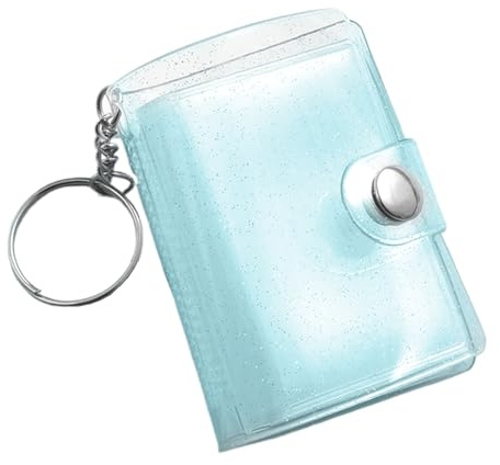 tulahkomen Mini-Fotoalbum-Schlüsselanhänger – Mini-Album-Schlüsselanhänger mit 24 Taschen, transparenter Rucksack-Binder-Anhänger – für Bilder, Erwachsene, Männer, Frauen, Geburtstag, Hochzeit, Schule