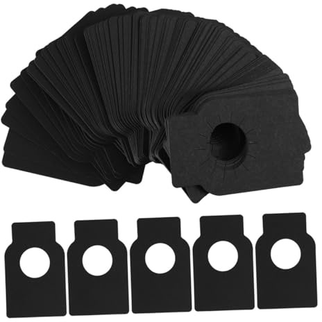 LIGIGWASH 50 Etiquetas de Vino en Papel Kraft Negro para Botellas Diseño Rústico y Resistente, Ideales para Bodegas y Estantes de Vino