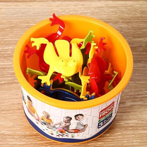Springende Frösche, 24 Stücke Springen Frösche mit Eimer, Frosch Spielzeug Frosch Hüpf Spiel, Finger Drücken Spielzeug Prellen für Geburtstag Party Favors Ostern Goody Bag Füllstoffe(Gemischte Farben)