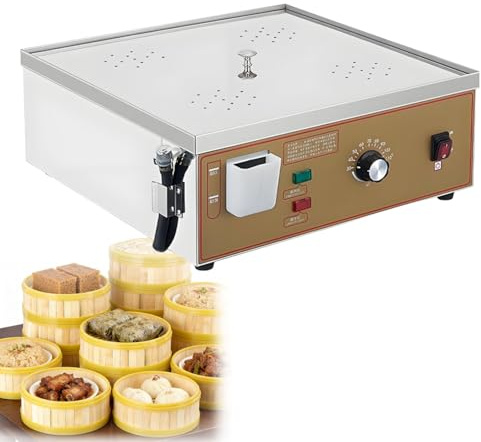 Vaporiera da cucina professionale, vaporiera Dim Sum, macchina for panini a vapore for colazione con allarme di surriscaldamento, 30-110°C 2 fori(4Holes)