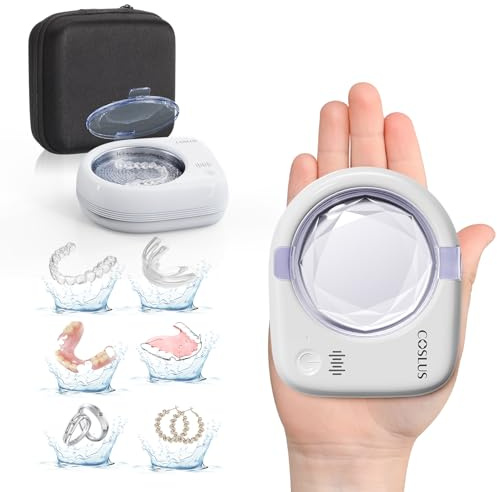 COSLUS C50 Ultrasonic Retainer Cleaner, Rechargeable Portable Design