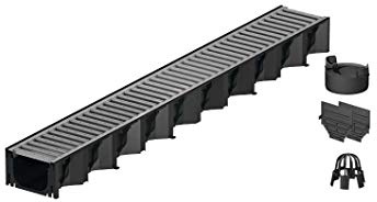 ACO Self® Hexaline 2.0 Entwässerungsrinne mit Stahlstegrost verzinkt 6 x 1m mit Zubehör-Set