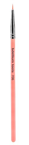 Bdellium Tools Professional Makeup Brush - Pink Bambu Series 706 Fine Point Eyeliner - With Soft Synthetic Fibers, For Ultra-Fine Detail and Lining (Pink, 1pc)