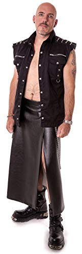 The Black Rose - Herrenrock aus Leder - Model Mason - Lang - Herrenrock, martialisch, streng, eleganter, kurz, Rollenspiel, Gothic, BDSM, Cosplay, Size 3XL
