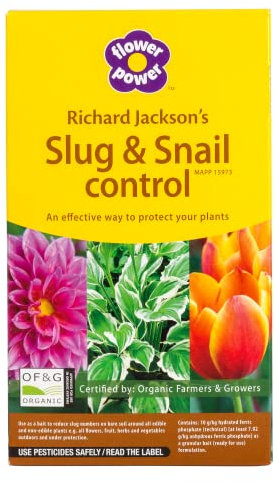 Flower Power Richard Jackson Organic Slug & Snail Control Pellets, Natural Metaldehyde-Free Formula with Iron Phosphate, Plant Safe Treatment for Garden and Vegetables, 1.2kg