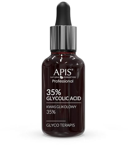 Apis GLYCO TERAPIS Glycolsäure 35% pH 2,0-30 ml - Intensive Exfoliation, Reduziert Aknenarben Fördert Hautregeneration, Glättet, Spendiert Feuchtigkeit und Verleiht Frischen Teint