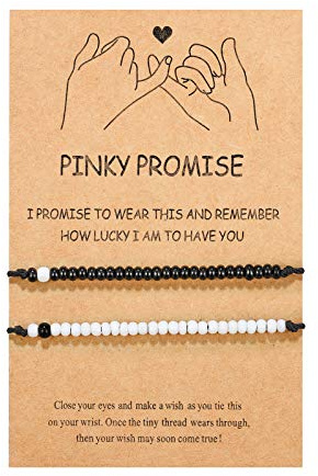 UNGENT THEM Valentines Day Gifts for Him Her Boyfriend Girlfriend Birthday Matching Couples Bracelets Pinky Promise Long Distance Relationship His Hers Christmas Cute I Love You Gifts Bf Gf Men