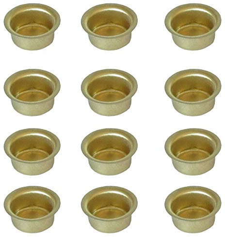 Auswahl Größe - Kerzentülle Kerzeneinsatz Kerzenhalter aus Metall, für Baumkerzen, Puppenkerzen, Pyramidenkerzen Tafelkerzen und Teelichter - Hier: 12 Stück Tülle 14 mm