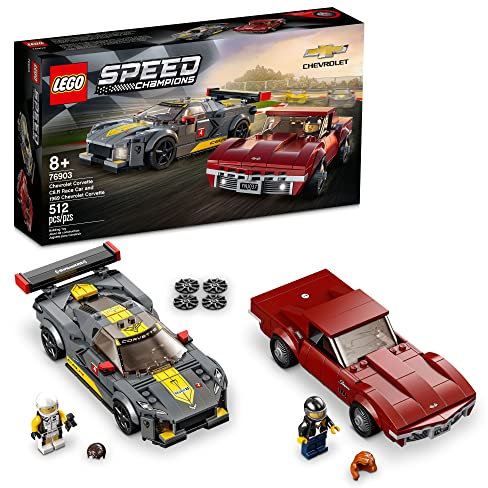 LEGO 76903 Speed Champions Chevrolet Corvette C8.R e 1969 Chevrolet Corvette, 2 Modelli di Macchine Giocattolo, Giochi per Bambini da 8 Anni in su