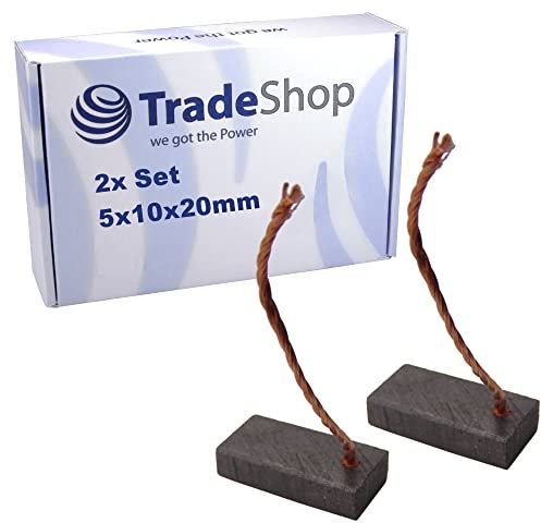 2x Trade-Shop Motorkohlen/Kohlebürsten/Schleifkohlen 5 x 10 x 20mm 12-24V für verschiedene KFZ-Motoren Rolltor Garagentor Antriebe Lichtmaschine