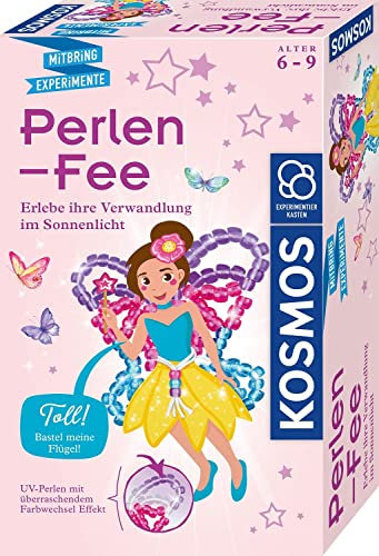 Kosmos 658144 Perlen-Fee, mit farbwechselnden UV-Perlen, Basteln und Experimentieren in einem, Experimentierset für Kinder ab 6 bis 9 Jahre, Mitbringexperiment, DIY Deko