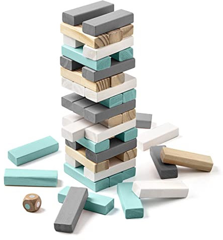 Miquelrius - Juego de Mesa Tumbling Tower, Bloques de Madera, De 1 a 6 Jugadores, A Partir 6 años