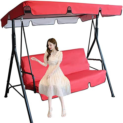 BTURYT Swing Canopy Replacement 3 Seater, Patio Swing with Canopy & Replacement Swing Seat,Waterproof Top Cover Set Swing Chair Awning Glider Swing Cover Porch Swing Cover