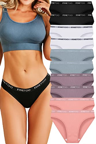 FINE TOO 10-pack bomullstrosor dam ventilerande underkläder logotyp sportunderkläder mjuka sexiga underkläder sportbälte bikini flerpack
