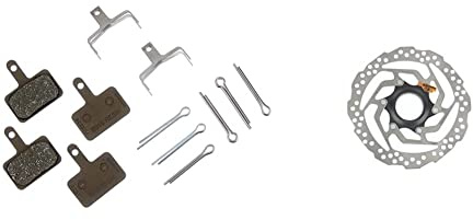 SHIMANO Unisex – Erwachsene B01S/B03S/B05S bremsbeläge, Light Brown & Bremsscheibe 160 mm Center Lock RT10 Solo Resin Fahrrad