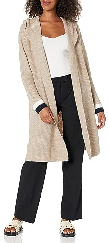 Tommy Hilfiger Cardigan Kimono à Capuche pour Femme, Heather Caribou Multi, Taille XL