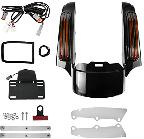 HDBUBALUS Motorrad Rücklicht Kotflügel-Einfüller Satteltaschen-Lichter Blinker Bremslicht Lauflicht für Harley Touring Electra Street Road Glide King 2009-2013 Orange