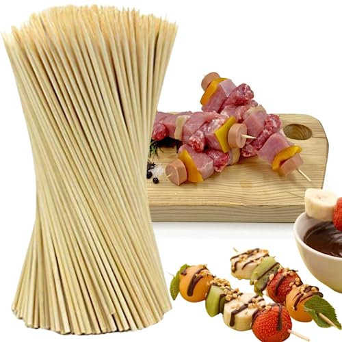 Pinchos de bambú de 15 cm – 3 x 90 unidades Palillos de madera para barbacoa, frutas, fuente de chocolate y fondue (2 paquetes)