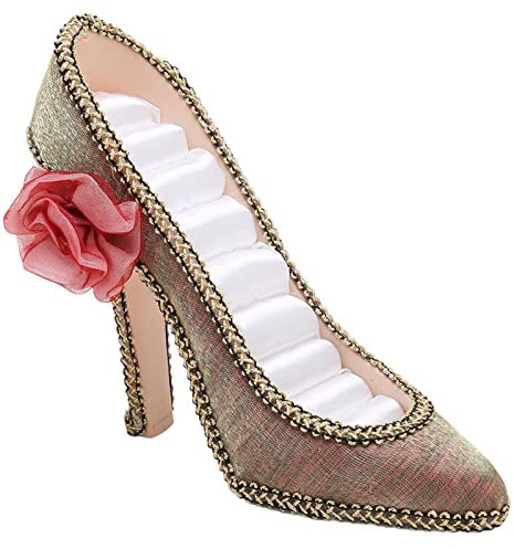 MCDSAJ Ringständer, Schmuckständer, Schuh-Form, Ringregal mit Blume, Schmuckständer für Ohrstecker