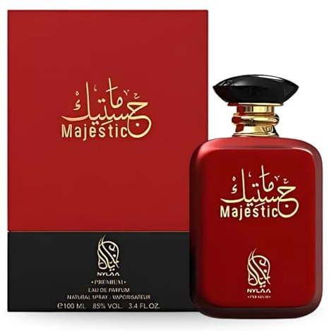 Majestic 100ml Perfume by Nylaa - Rouge Perfume with Blend of Woody Floral Aroma with Tonka Bean & Sweet Vanilla - Unisex Eau De Parfum