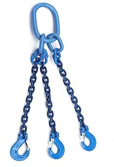 Joma-Tech 3-Strang Anschlagkette 2m GK10 10mm blau mit Sicherheitshaken und Verkürzungsklaue