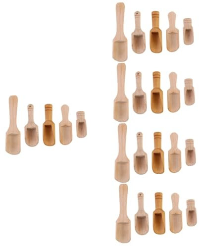 Cabilock 25piezas Cucharas De Madera Para Sal y Café Para Especias y Accesorios De Cocina Ecológicos