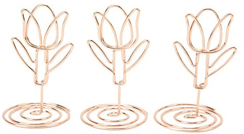 ANKROYU 20 Stück Tischkartenhalter, Form Roségold, Tischnummernhalter, Draht-Bilderhalter, Schreibtisch-Notizkarten-Clip, Tischkartenhalter