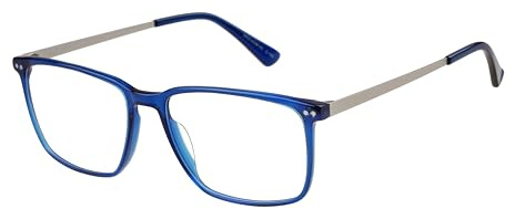 DAKOTA Brille mit Sehstärke für Herren optional mit Sonnenbrillentönung oder Blaulichtfilter, Quadratisch, gefertigt aus Acetat (inklusive Brillenetui)