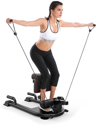 Tdfersasdw Kniebeugenbank-Trainer, Sit-Up-Maschine, Multifunktionsgerät, Bauch- und Beinkraft, Indoor-Haushalts-Fitnessgerät,Schwarz