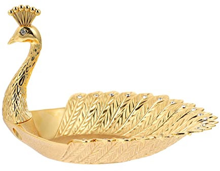 PRETYZOOM Frutero Metálico Dorado Con Incrustaciones De Brillantes Forma De Bandeja Decorativa Para Cocina Salón y Fiestas Almacenamiento Ornamental Para Frutas y Snacks