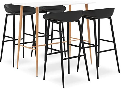 Brokky 5-TLG. Bar-Set Stehtisch Outdoor Bartisch-Set Bar MöBel Bar Outdoor Theke Garten Theke Bar Weiß und Schwarz 3057437