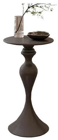 HHCTEBEC Runder Sofatisch, Couchtisch aus Metall, Kleiner Runder Beistelltisch, Nachttisch für Wohnzimmer, Schlafzimmer, 30 cm Großer Beistelltisch für Kleine Räume,Schwarz