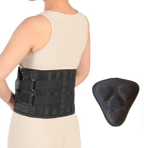 XFSRG Cinturón Lumbar de Soporte Ajustable para Hombres y Mujeres Fascia Lombare Supporto Faja Lumbar para Soporte de la Espalda en Gimnasio Trabajo y Uso Diario(Negro,M)
