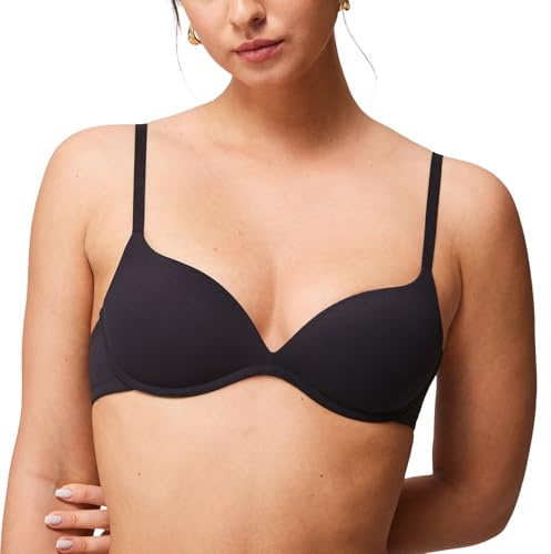 Halobliss Wireless Lift Up Bras for Women Small Breasted T-Shirt Wirefree Padded Bras 32AA-38A Black 34AA