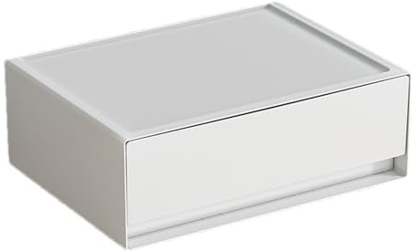 Gacqpli Cassetto impilabile bianco, organizer per cassetti da scrivania, impilabile sotto la scrivania