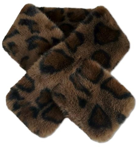 KASESSS Sciarpa Donna Invernale Con Stampa Leopardata, Moda Pelliccia Sintetica Scaldacollo Morbida Peluche Sciarpe Sciarpa Calda Con Stampa Animalier Regalo Per Donna, Natale, San Valentin